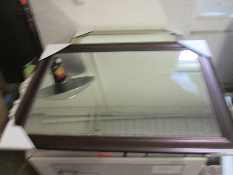 new wall mirror 30x42 brown ...