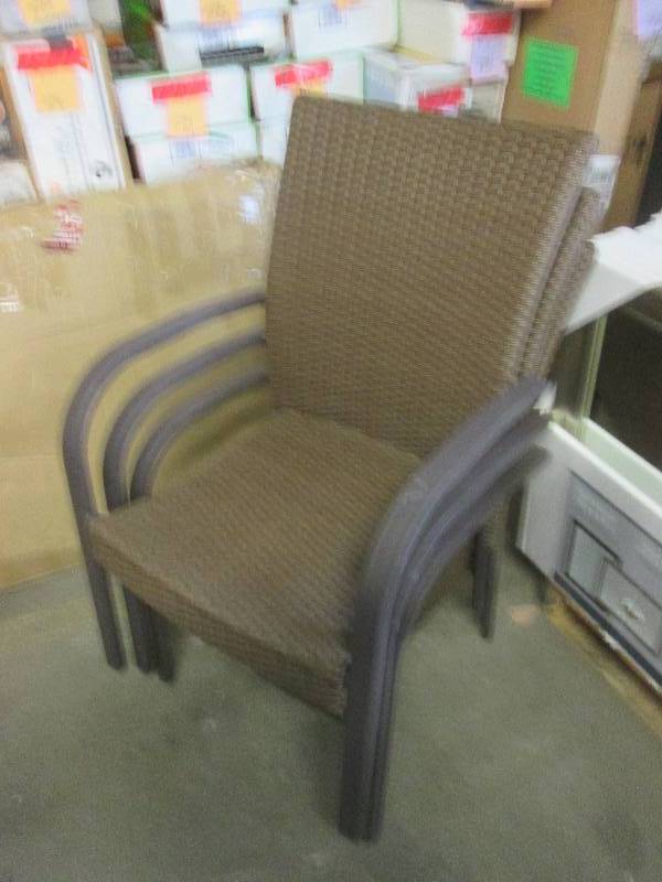 3 brown chairs ...