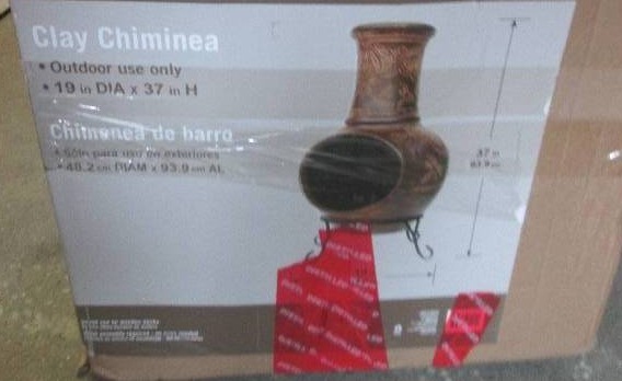 clay chiminea 19 D x 37 H top bro...
