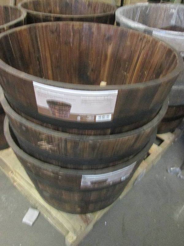 3-26 round wooden barrels some may...