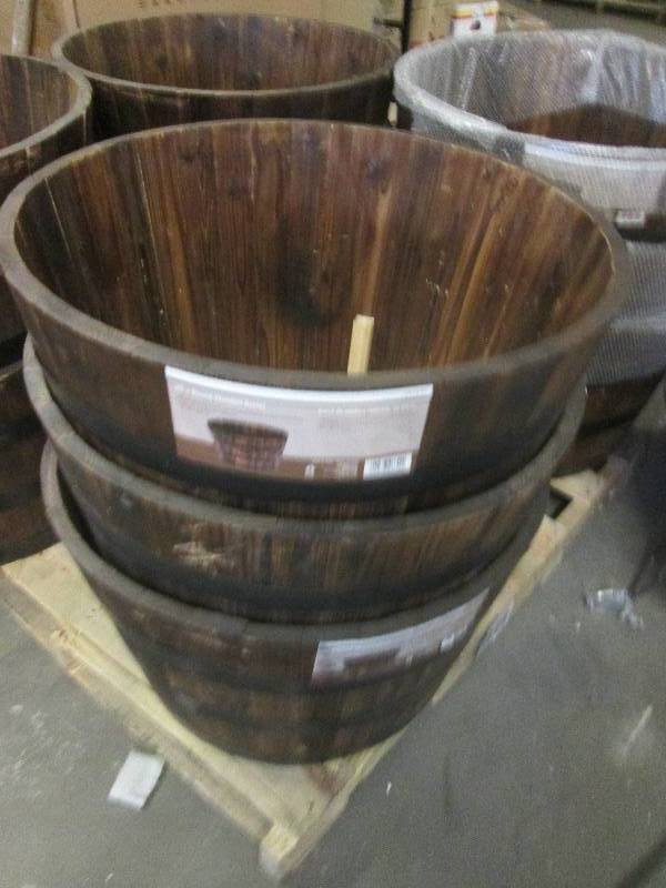 3-26 round wooden barrels some may...