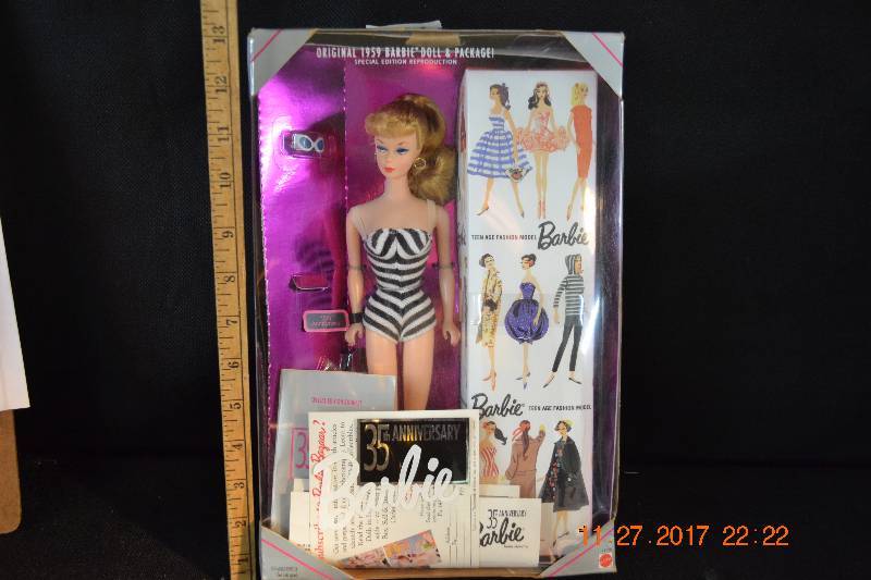 original 1959 barbie doll and package