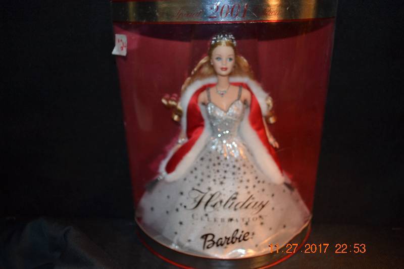 lot 24 image: Mattel 2001 Edition Holiday Celebration Barbie 2001