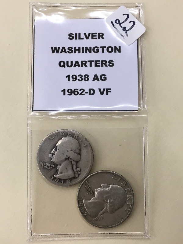 (2) Washington Silver Quarters 193...