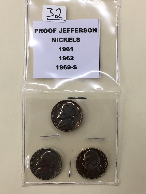 (3) Proof Jefferson Nickels  1961 ...