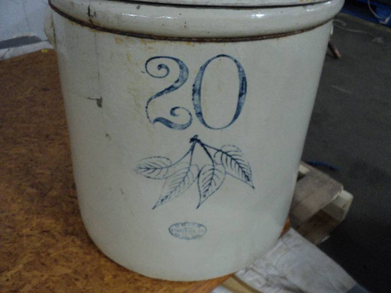 lot 17 image: 20 gal croc-redwing, has cracks and...