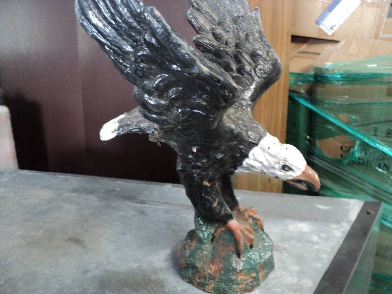 lot 33 image: cast iron eagle 13in tall...
