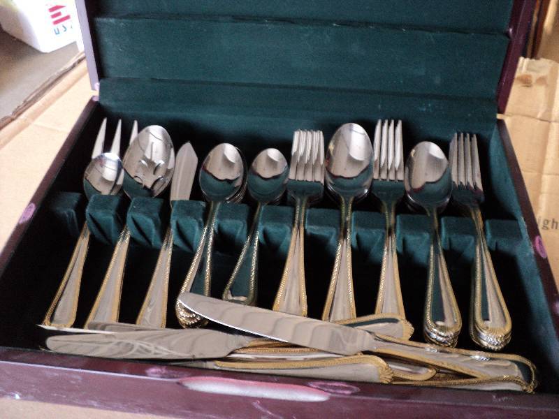 lot 60 image: set of silverware and case...