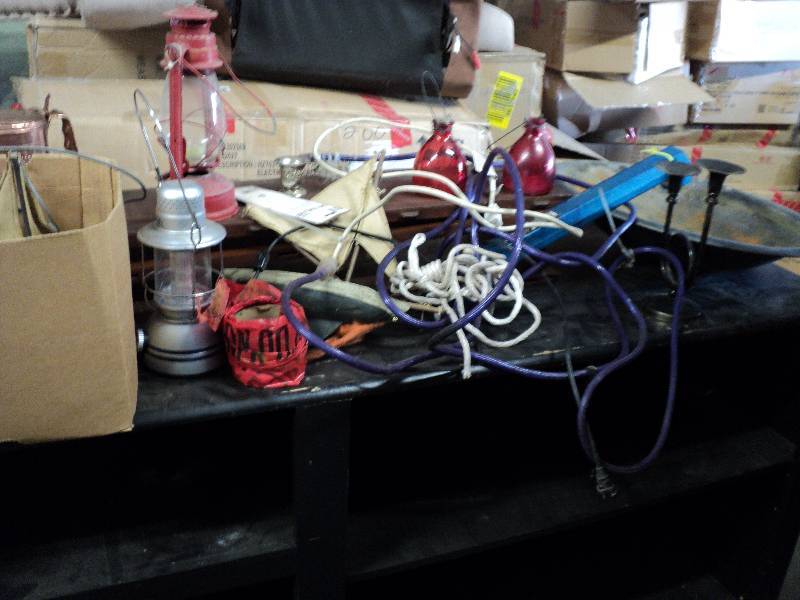 lot 78 image: everything on shelf, lanterns, dc...