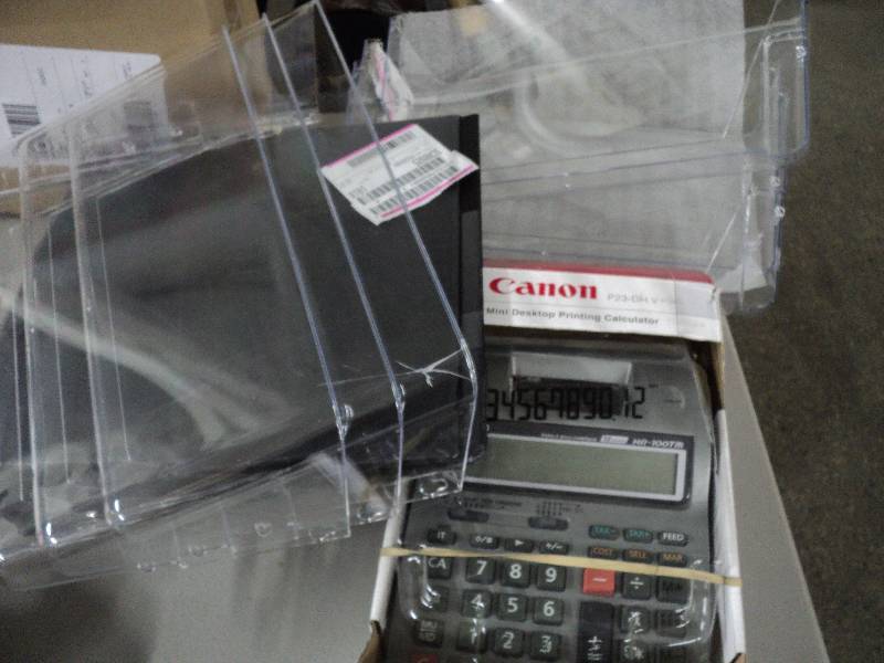 lot 101 image: 6 wall files, binder and canon calc...