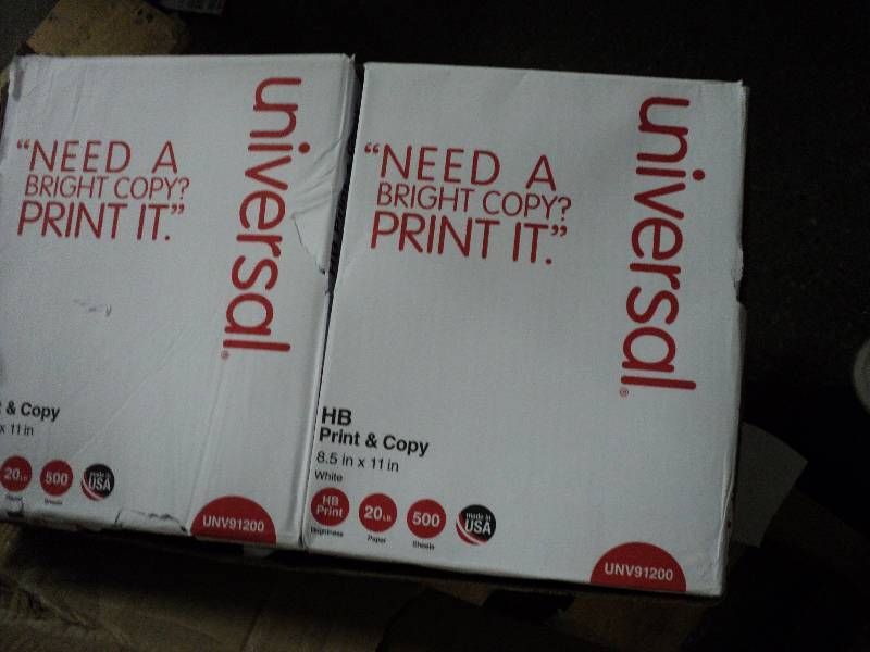 lot 132 image: universal box of 8.5x11 white print...