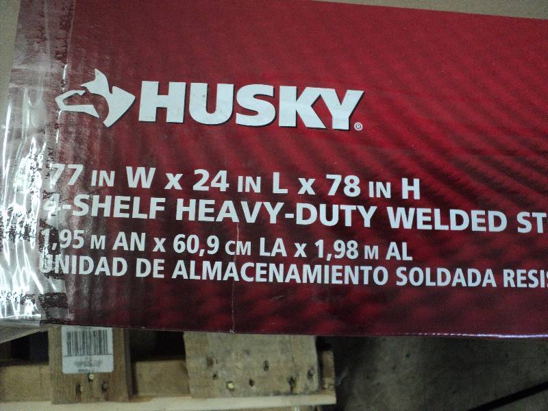 lot 140 image: husky 4 shelf heavy duty welded sto...