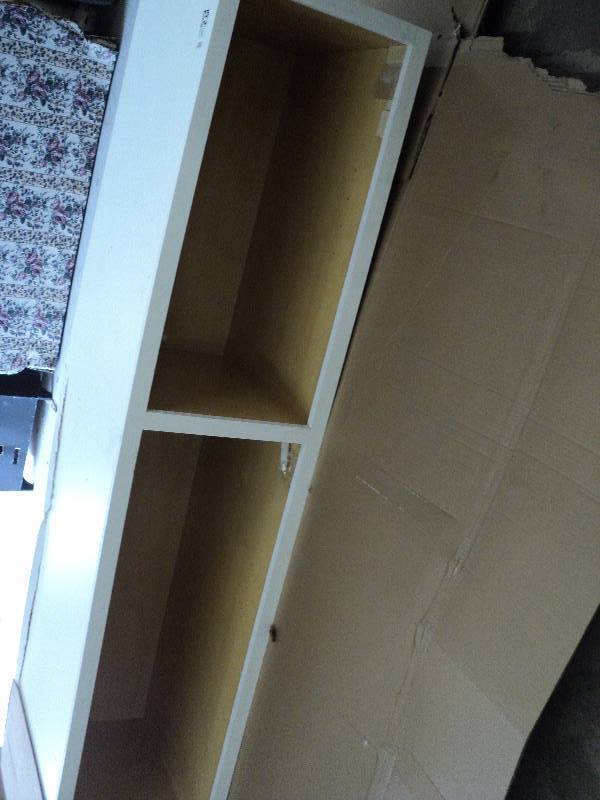 lot 162 image: white cabinet, has damage, 2 ft dee...