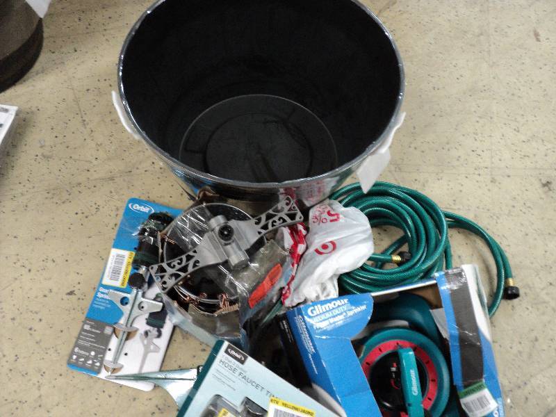 lot 187 image: whistky barrel planter, sprinklers,...