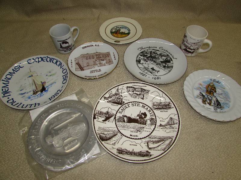 lot 162 image: COLLECTORS PLATES, LOCAL SMALL TOWNS, PEWTER STEAM THRESHERS PLATE 1987, ALASKA PLATE