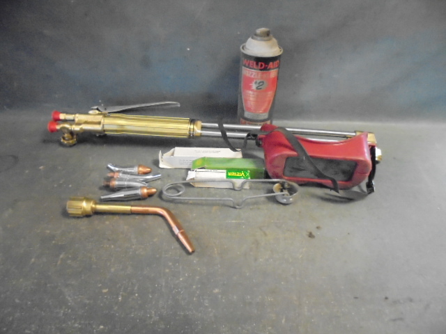 lot 57 image: Torch, Goggles, Torch Tips and Weld-Aid