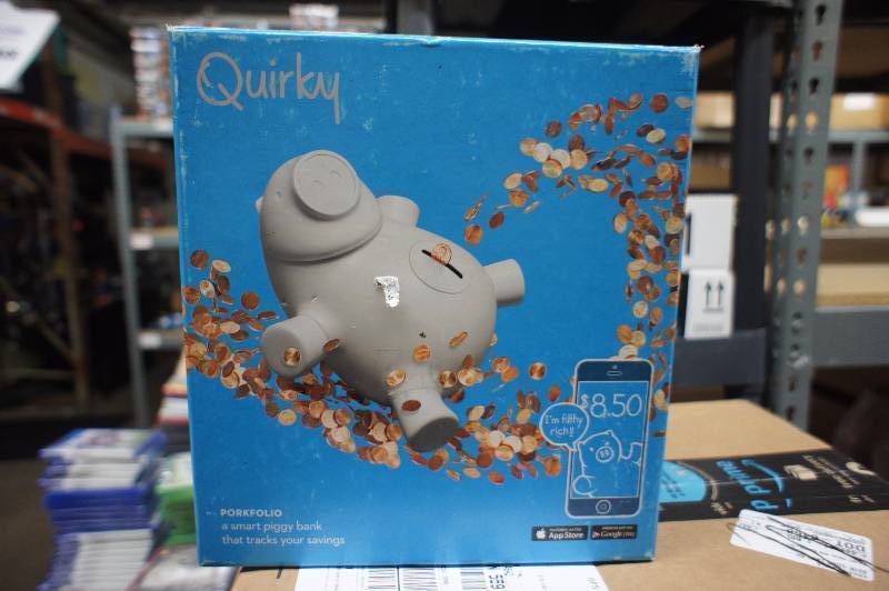 lot 171 image: New- In Box Quirky Porkfolio Smart Piggy Bank, White