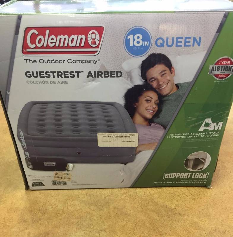lot 198 image: Coleman GuestRest Double High Airbed Queen - Gray