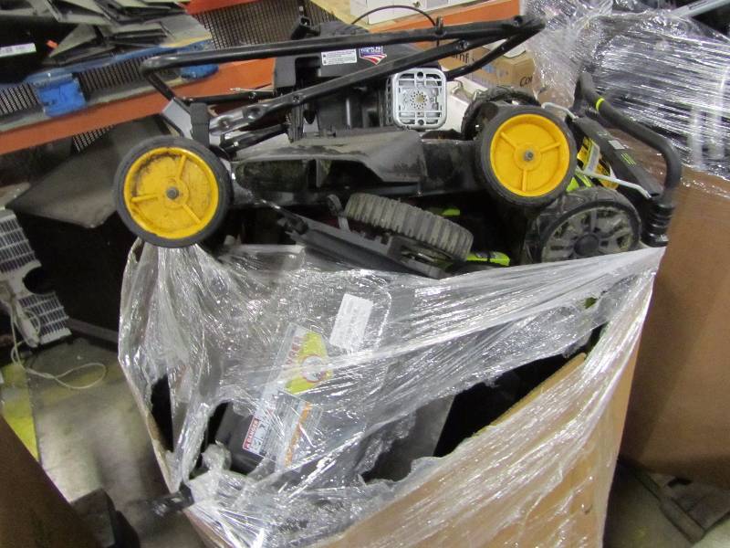 pallet of mowers