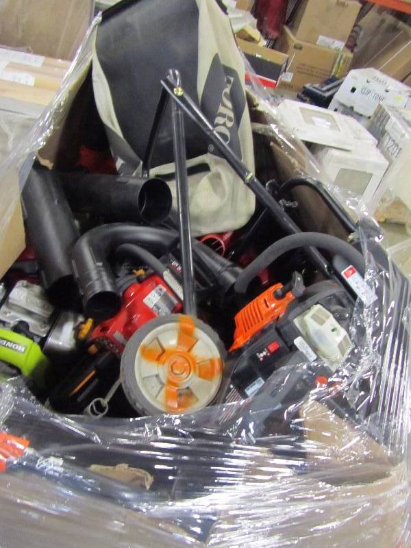 pallet of mowerschain saws