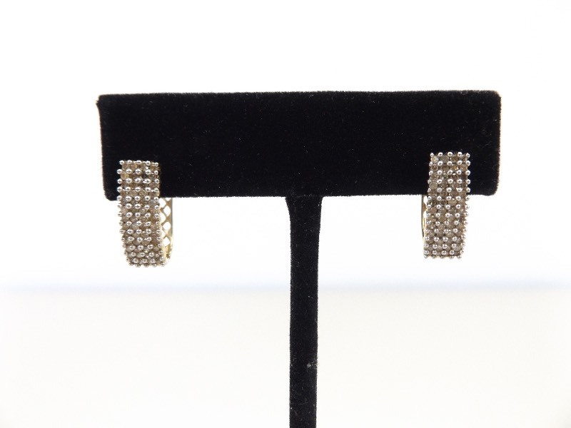10K Gold Earrings with Genuine Diamonds (4.4 grams Total Weight)