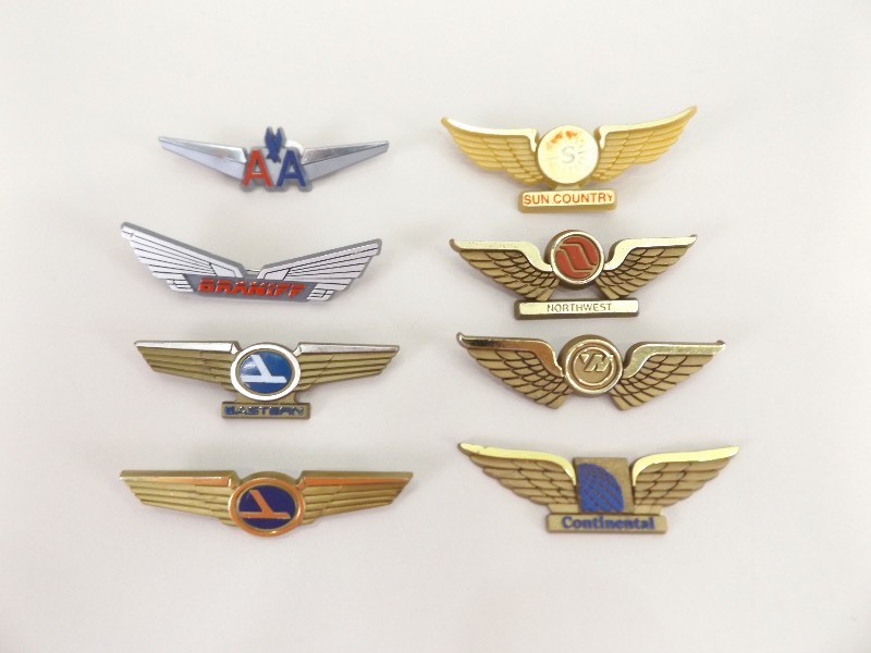 Lot of Vintage Airline Pilot, Stewardess, etc. Wings