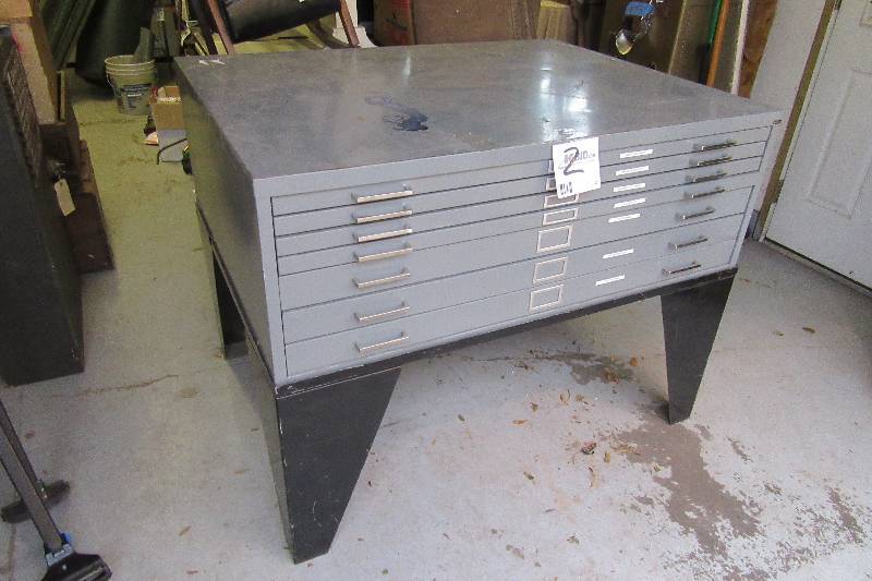 lot 2 image: Flat File Cabinet Architectural cabinet