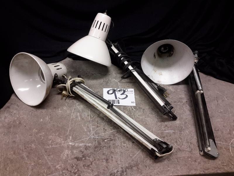 lot 93 image: 3 Industrial Desk Lamps