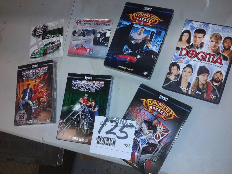 lot 125 image: Monster garage dvds and others as pictured