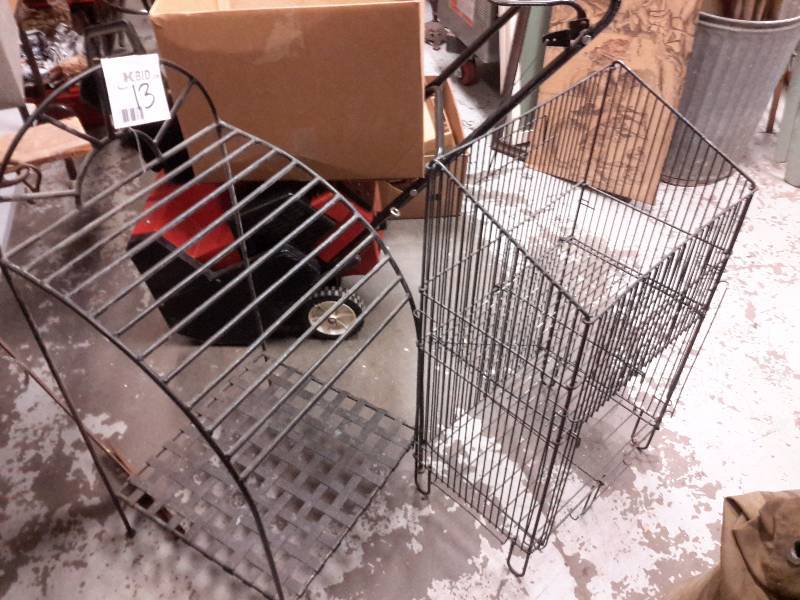 lot 13 image: 2 heavy wire display shelves
