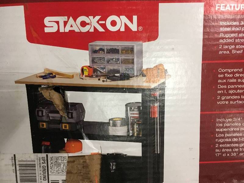 lot 20 image: Stack-On 42-inch Steel Workbench  open box never used