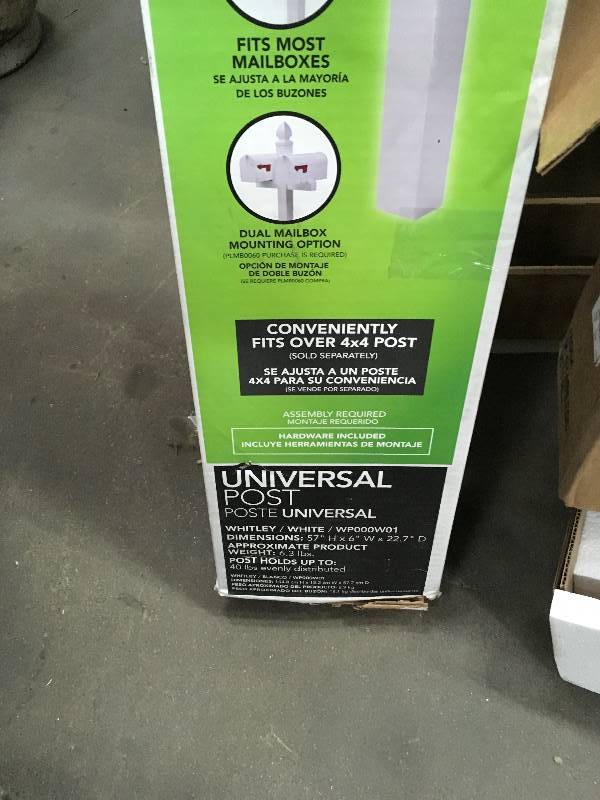 lot 27 image: Solar Group Universaal Post PVC Mailbox Post  open box never used
