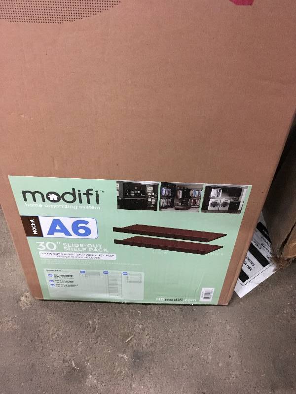 lot 38 image: Modfi Home Organizing Sstem 30 Slide-Out Shelf Pack - Lot of 3 New