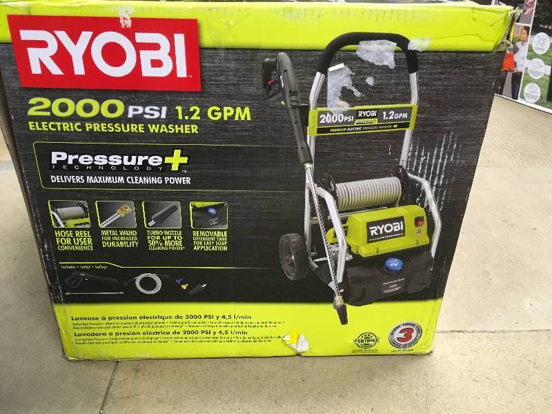 lot 44 image: Ryobi 2000 PSI 1.2 GPM Electric Pressure Washer in working conditions
