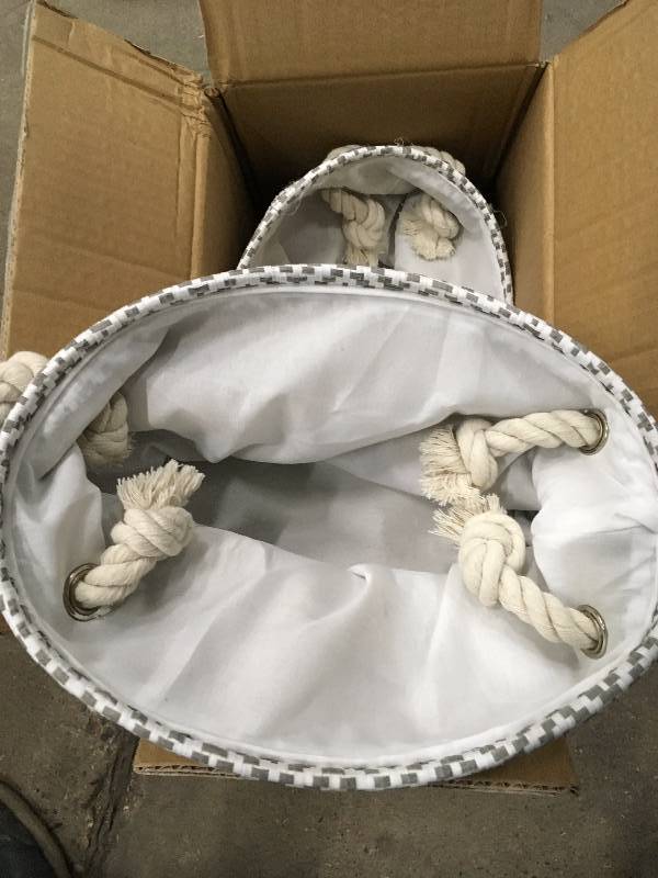 lot 59 image: 3 Pack Chevron Bin Set- Gray open box never used