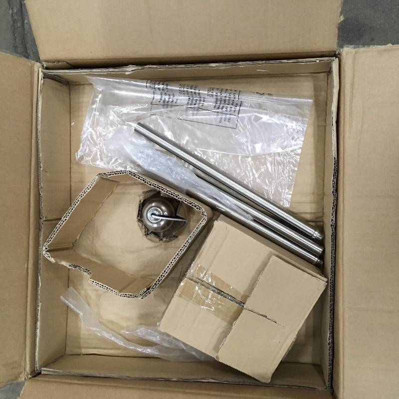 lot 69 image: World Imports Adams 3 Light Hanging Pendant Satin Nickel WI9755-02 open box never used