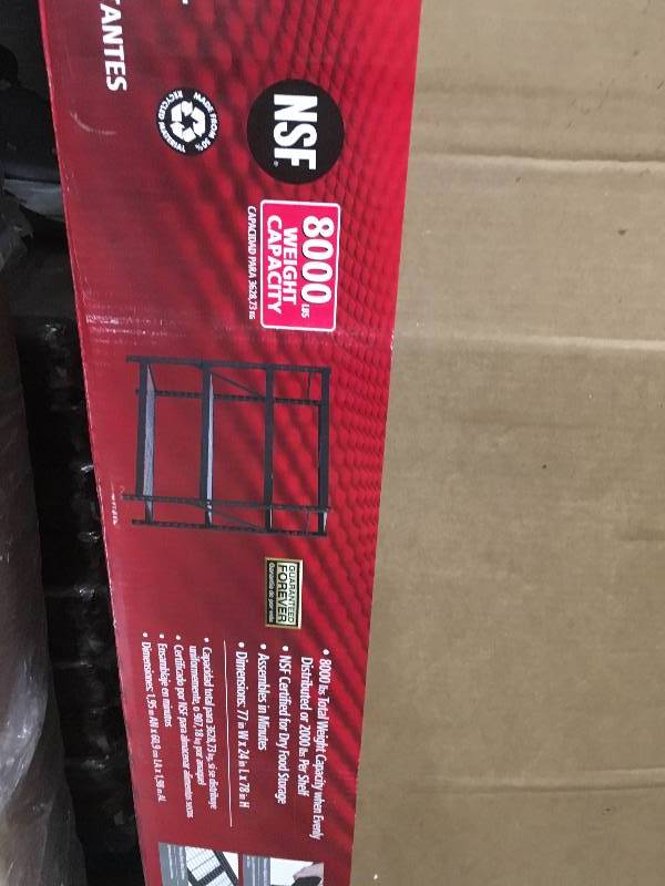 lot 81 image: Husky 77 in. W x 78 in. H x 24 in. D Steel Garage Storage Shelving Unit open box never used