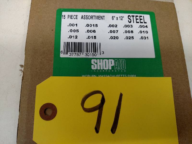 lot 91 image: 15 pc. Steel Shim Set, 6 x 12, Ne...