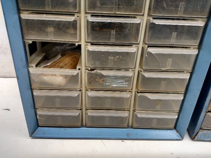 lot 133 image: (3) Parts Cabinets with Hardware...