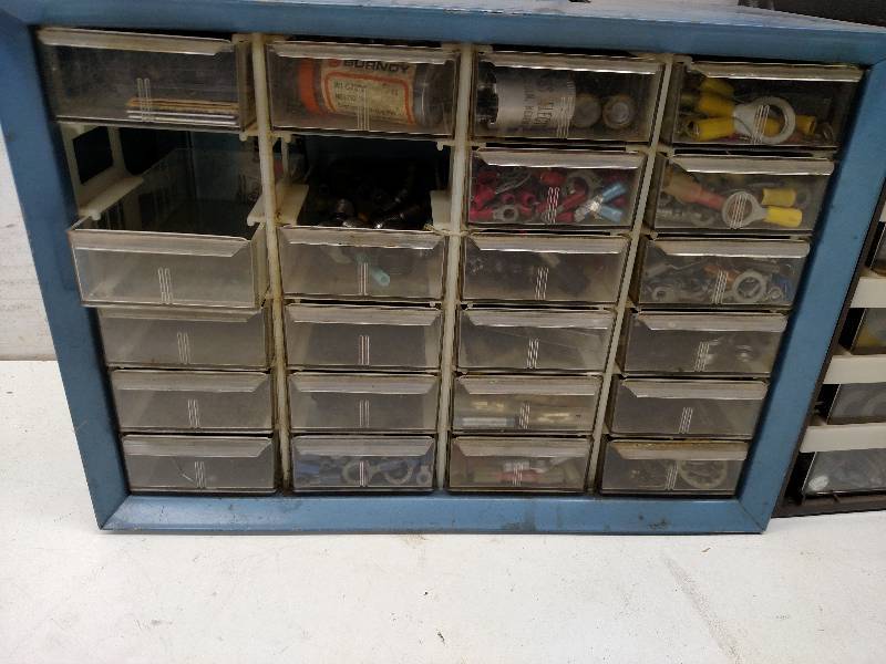 lot 134 image: (3) Parts Cabinets with Hardware...