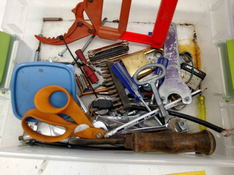 lot 142 image: (2) Boxes with Tools & Hardware...