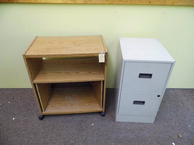 lot 56 image: 2 Drawer File Cabinet & TV Stand
