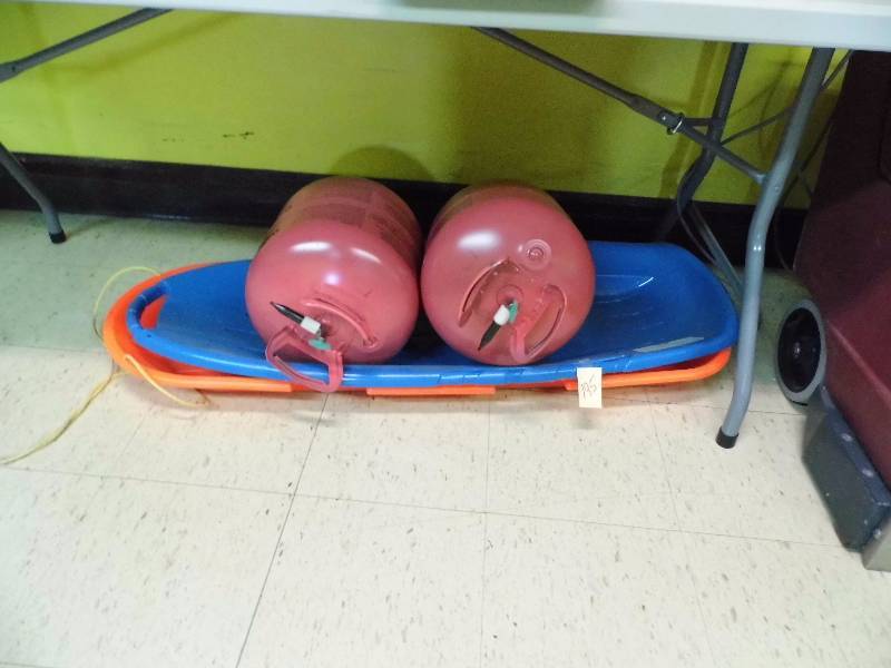 lot 195 image: 2 Tobbaggans - Helium Tanks