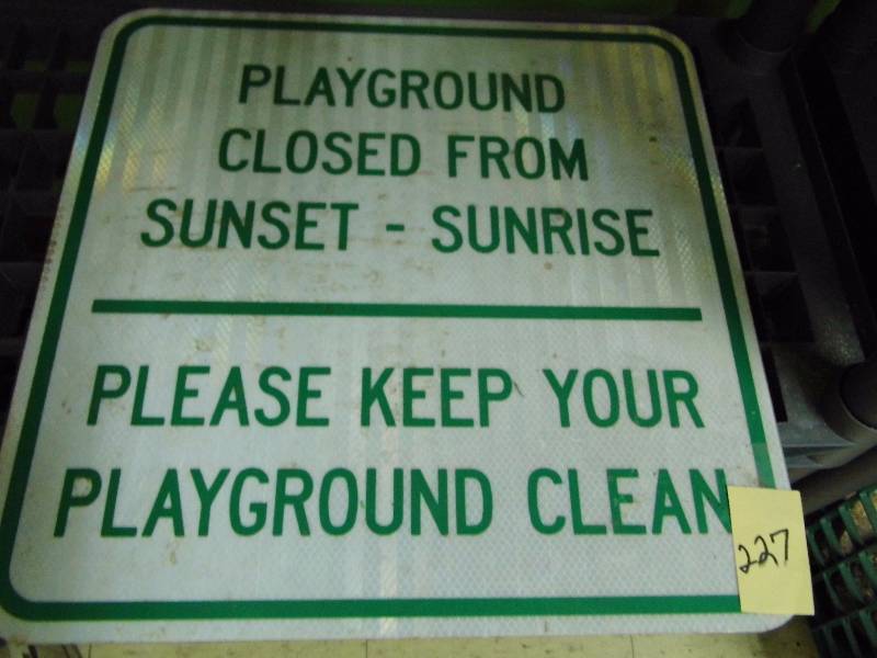 lot 227 image: Playground Sign