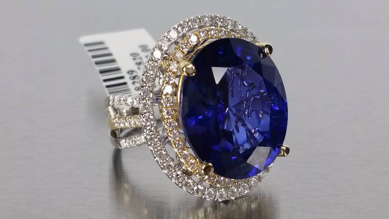 lot 5B image: Sapphire and Diamond Ring in 14kt Gold - $31,890.00 Appraisal