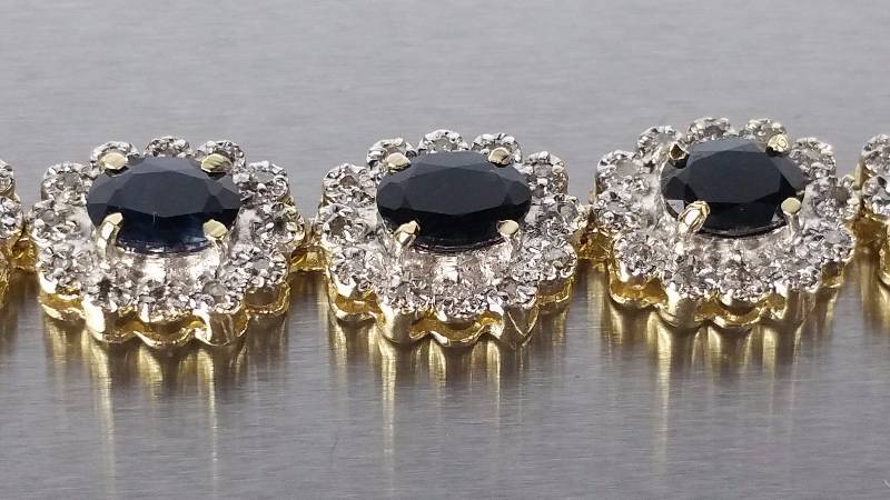 lot 15E image: Sapphire and Diamond Necklace in 14kt Gold - $32,815 Appraisal