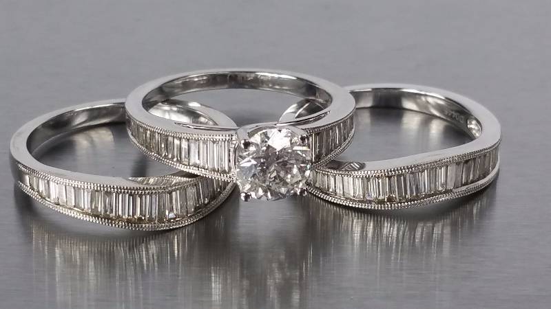 lot 25C image: Diamond Wedding Set - $27,750 Retail Price