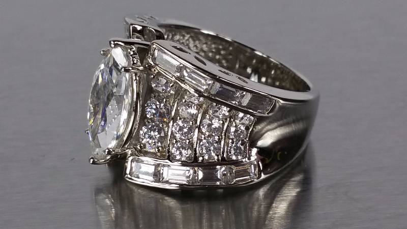 lot 31 image: Flawless White Sapphire Ring