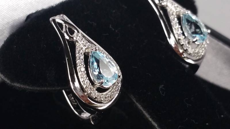lot 60B image: Blue Topaz Earrings