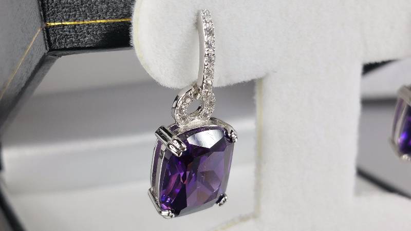 lot 97 image: Amethyst Earrings